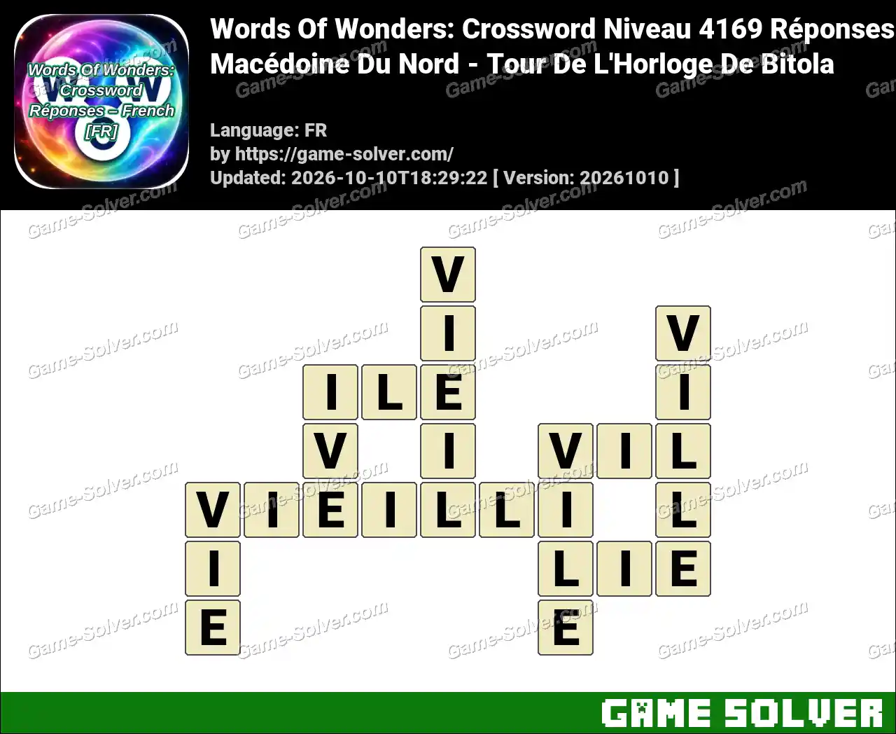 Words Of Wonders: Crossword Niveau 4169 Réponses – Macédoine Du Nord – Tour De L’Horloge De Bitola